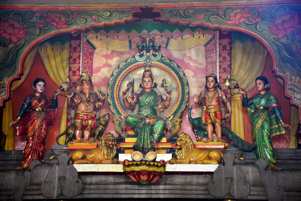 The statue of Goddess Mariamman in the inner sanctum